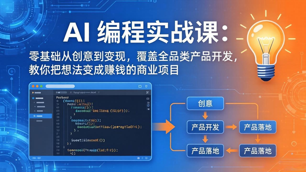 AI编程实战课-第三期-5月更新：零基础从创意到变现，覆盖全品类产品开发，把想法变成赚钱项目-小白项目网