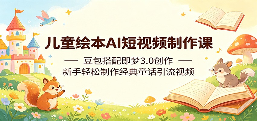 儿童绘本AI短视频制作课：豆包搭配即梦3.0创作，新手轻松制作经典童话引流视频-小白项目网