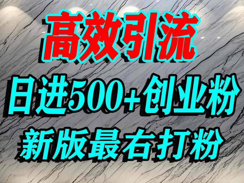 最右打创业粉,百分之九十九同行都不知道的空白蓝海,单人日引500+精准流量-小白项目网