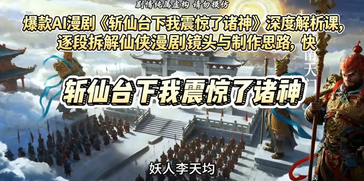 爆款AI漫剧《斩仙台下我震惊了诸神》深度解析课，逐段拆解仙侠漫剧镜头与制作思路，快速复刻爆款创作模式-小白项目网