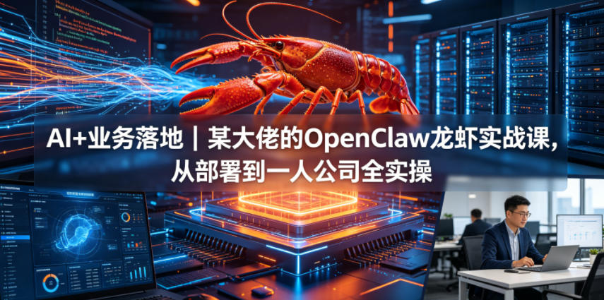 AI+业务落地｜某大佬的OpenClaw小龙虾实战课，从部署到一人公司全实操-小白项目网
