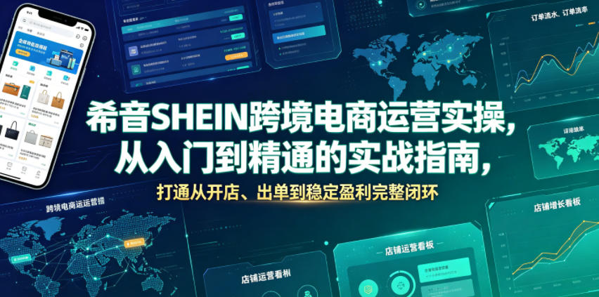 希音SHEIN跨境电商运营实操,从入门到精通的实战指南,打通从开店、出单到稳定盈利完整闭环-小白项目网