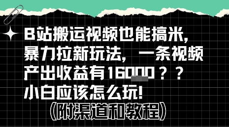 b站掘金计划？搬运视频也能挣拉新的收益，小白应该怎么玩！-小白项目网