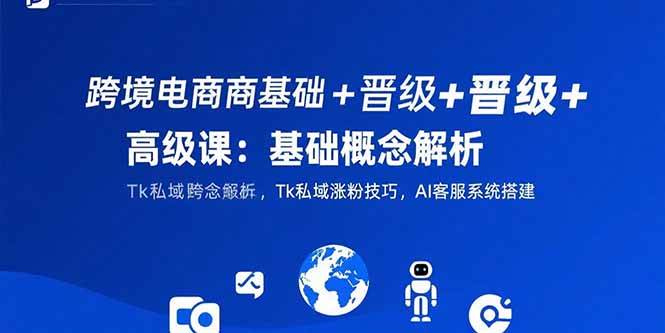 （15496期）跨境电商基础+晋级+高级课：基础概念解析,Tk私域涨粉技巧,AI客服系统搭建 - 小白项目网-小白项目网