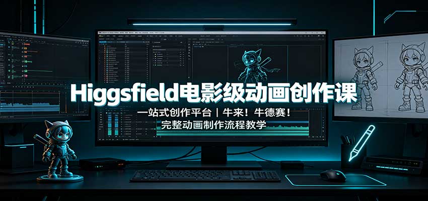 Higgsfield电影级动画创作课：一站式创作平台，牛来！牛德赛！完整动画制作流程教学-小白项目网