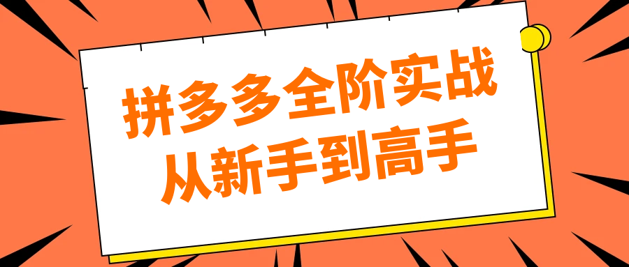 拼多多全阶实战从新手到高手-小白项目网