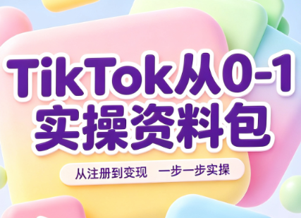 TikTok从0-1实操资料包：养号SOP+爆款公式+投流手册-小白项目网