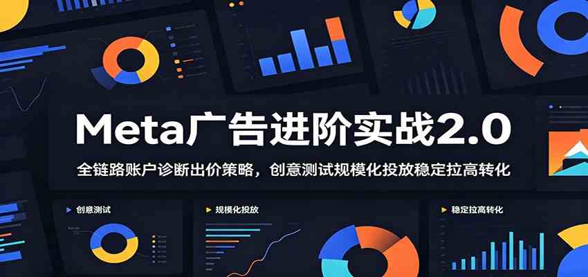 Meta广告进阶实战2.0：全链路账户诊断出价策略，创意测试规模化投放稳定拉高转化-小白项目网