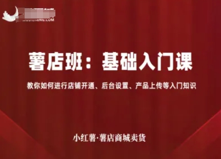 小红薯薯店商城卖货，基础入门课，教你如何进行店铺开通、后台设置、产品上传等入门知识 - 小白项目网-小白项目网