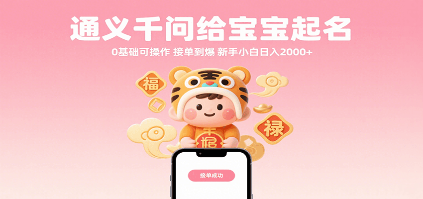 通义千问给宝宝起名 0基础可操作 接单到爆 新手小白日入2000+-小白项目网