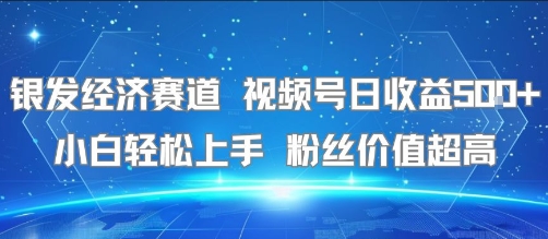 银发经济赛道 视频号日收益5张+ 小白轻松上手 粉丝价值超高 - 小白项目网-小白项目网
